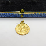 9ct Yellow Gold St Christopher Patron of Travel Charm Pendant Vintage 1967