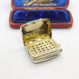 Victorian Sterling Silver Gilded Vinaigrette Fob 1873 Birmingham Antique