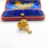 9ct Yellow Gold Carved Greenstone Centurion Fob Seal 1964 London Vintage