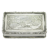 William IV Sterling Silver Horse Racing Snuff Box Antique 1836 Birmingham