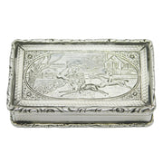 William IV Sterling Silver Horse Racing Snuff Box Antique 1836 Birmingham