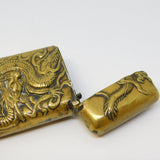 19th Century Chinese Brass Dragon Pattern Vesta Case Antique c1890