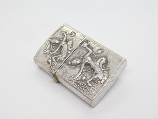 Siam Sterling Silver Cased Zippo Cigarette Lighter Vintage c1970