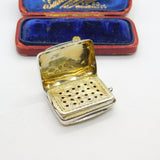 Victorian Sterling Silver Gilded Vinaigrette Fob 1873 Birmingham Antique