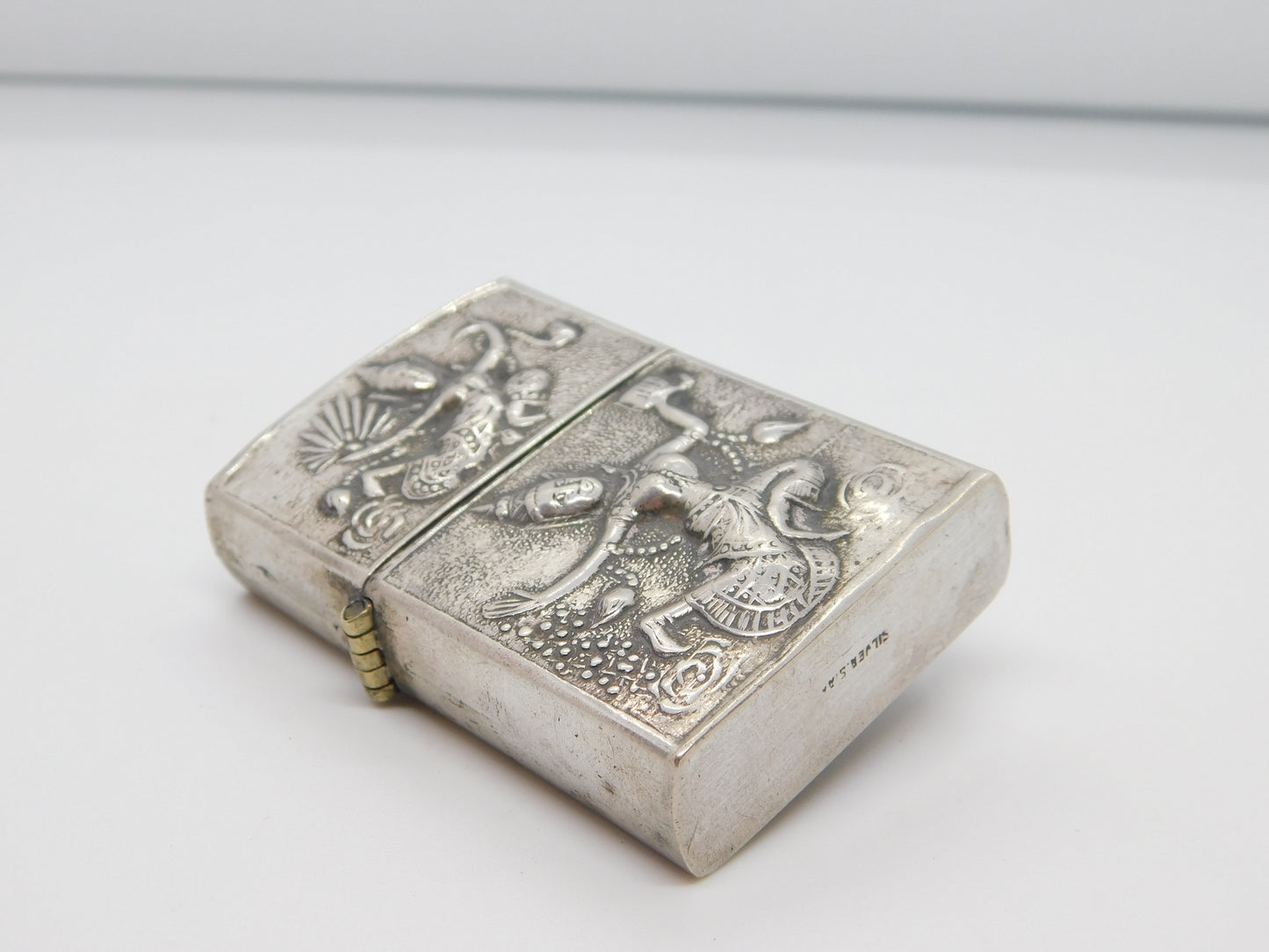 Siam Sterling Silver Cased Zippo Cigarette Lighter Vintage c1970