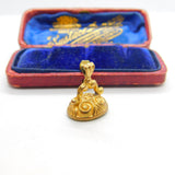 9ct Yellow Gold Carved Greenstone Centurion Fob Seal 1964 London Vintage