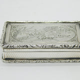 William IV Sterling Silver Horse Racing Snuff Box Antique 1836 Birmingham