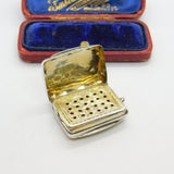 Victorian Sterling Silver Gilded Vinaigrette Fob 1873 Birmingham Antique