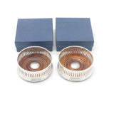 Pair of Boxed Sterling Silver Pierced Wine Bottle Coasters 1998 London Vintage