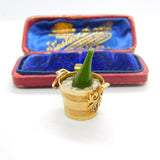 Large 9ct Yellow Gold Champagne Ice Bucket Charm Pendant 1963 London