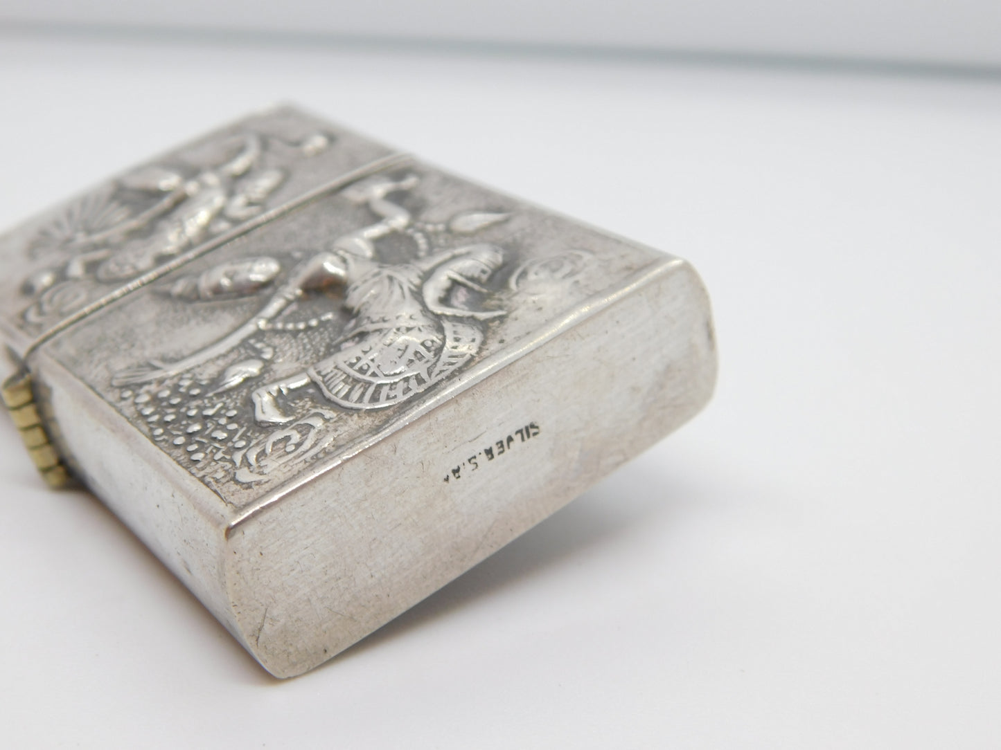 Siam Sterling Silver Cased Zippo Cigarette Lighter Vintage c1970