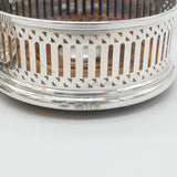 Pair of Boxed Sterling Silver Pierced Wine Bottle Coasters 1998 London Vintage