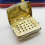 Victorian Sterling Silver Gilded Vinaigrette Fob 1873 Birmingham Antique