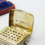 Victorian Sterling Silver Gilded Vinaigrette Fob 1873 Birmingham Antique