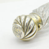 Victorian Sterling Silver Gilt Moulded Glass Double-Ended Scent Bottle Antique 1887