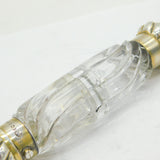 Victorian Sterling Silver Gilt Moulded Glass Double-Ended Scent Bottle Antique 1887