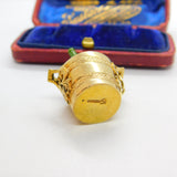 Large 9ct Yellow Gold Champagne Ice Bucket Charm Pendant 1963 London