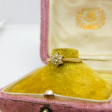 9ct Yellow Gold Diamond Floral Daisy Cluster Ring 1986 Birmingham Vintage