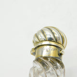 Victorian Sterling Silver Gilt Moulded Glass Double-Ended Scent Bottle Antique 1887