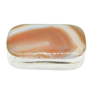 George III Sterling Silver & Red Banded Agate Snuff Box Antique c1790s