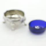 George II Sterling Silver Floral Blue Lined Salt Cellar c1740 London Antique