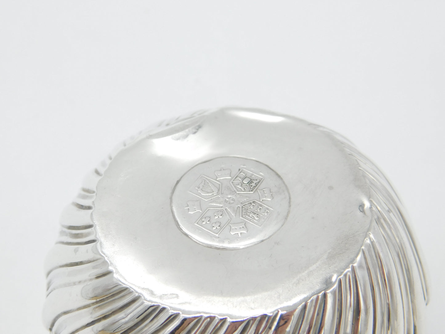 Victorian Sterling Silver Acorn Pattern King George III Shilling Set Bowl 1888