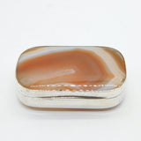 George III Sterling Silver & Red Banded Agate Snuff Box Antique c1790s