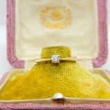 9ct Yellow Gold & 0.2ct Diamond Solitaire Ring Vintage Sheffield c1990