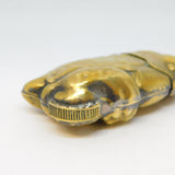 19th Century Brass Novelty Parrot & Frog Vesta Case Antique c1890