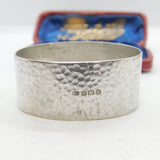 Bernard Instone Sterling Silver Planished Napkin Ring Antique 1925 Arts & Crafts