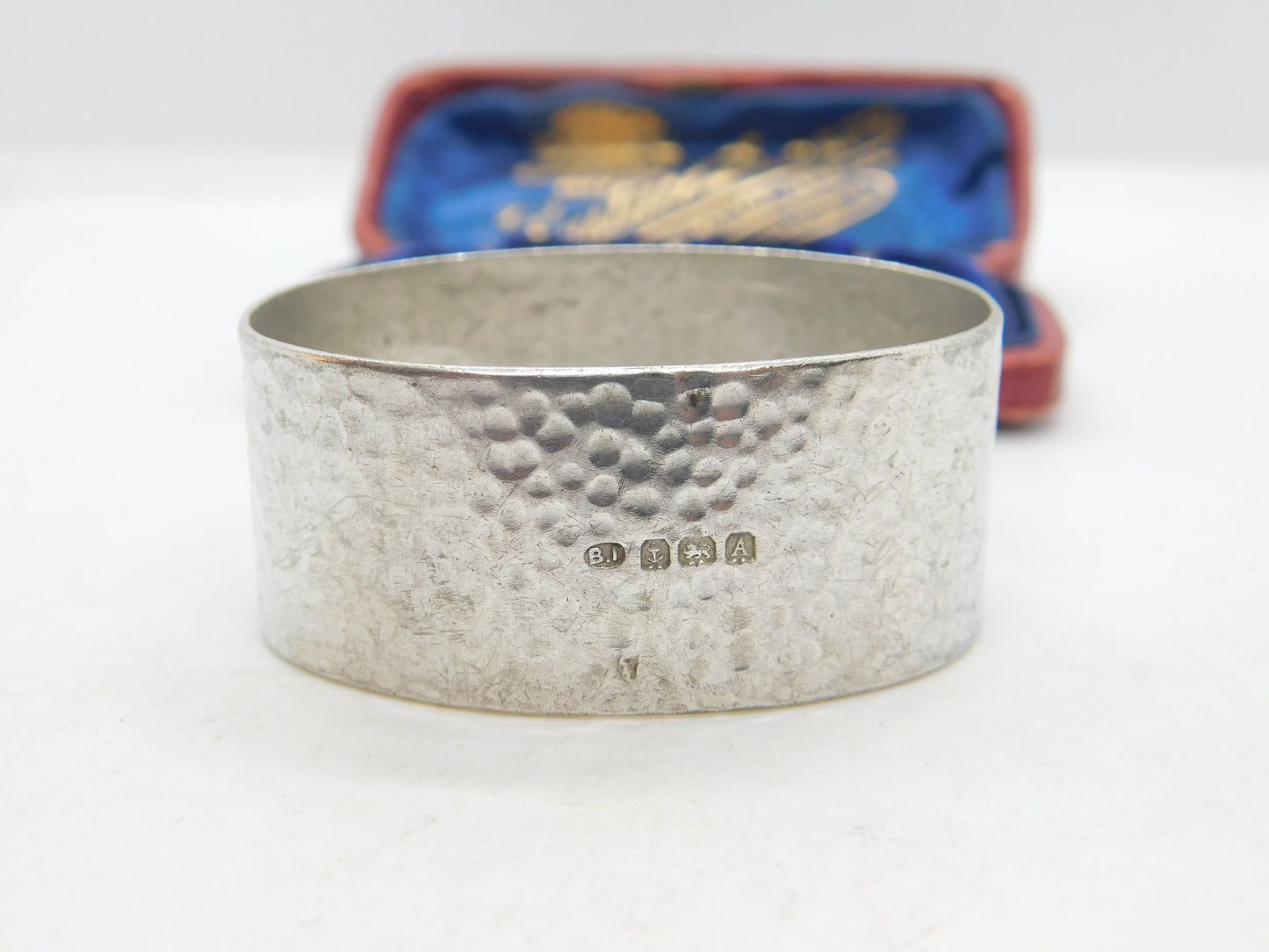 Bernard Instone Sterling Silver Planished Napkin Ring Antique 1925 Arts & Crafts