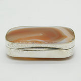 George III Sterling Silver & Red Banded Agate Snuff Box Antique c1790s