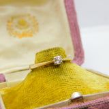 9ct Yellow Gold & 0.2ct Diamond Solitaire Ring Vintage Sheffield c1990