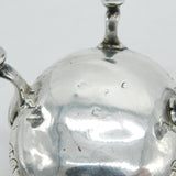 George II Sterling Silver Floral Blue Lined Salt Cellar c1740 London Antique