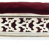 Victorian Large Sterling Silver Velvet Lined Jewellery Box Antique 1896 London