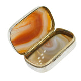 George III Sterling Silver & Red Banded Agate Snuff Box Antique c1790s