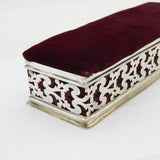 Victorian Large Sterling Silver Velvet Lined Jewellery Box Antique 1896 London