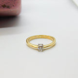 9ct Yellow Gold & 0.2ct Diamond Solitaire Ring Vintage Sheffield c1990