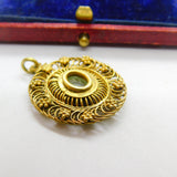 18th Century Spanish Colonial Silver Gilt Filigree Locket Pendant Antique c1750