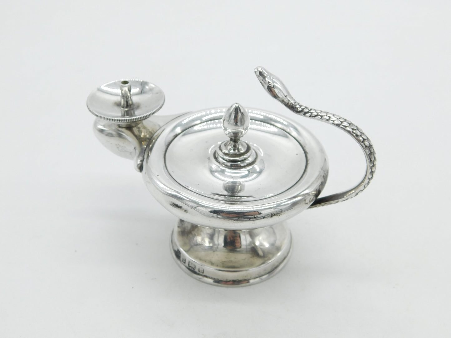 Edwardian Sterling Silver Snake Handle Table Lighter 1902 Birmingham Antique