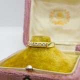 9ct Yellow Gold & Seven Stone Diamond Paste Half Eternity Ring Vintage 2003