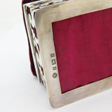 Victorian Large Sterling Silver Velvet Lined Jewellery Box Antique 1896 London