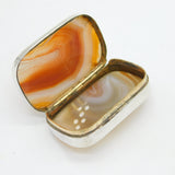 George III Sterling Silver & Red Banded Agate Snuff Box Antique c1790s