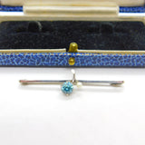 9ct White Gold, Topaz & Seed Pearl Floral Sweetheart Brooch Antique c1930 Deco