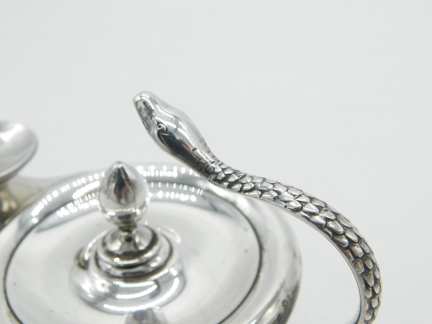 Edwardian Sterling Silver Snake Handle Table Lighter 1902 Birmingham Antique