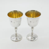 Pair of Sterling Silver Wine Chalices or Goblets Vintage 1973 Birmingham