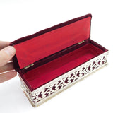 Victorian Large Sterling Silver Velvet Lined Jewellery Box Antique 1896 London