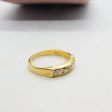 9ct Yellow Gold & Seven Stone Diamond Paste Half Eternity Ring Vintage 2003