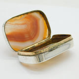 George III Sterling Silver & Red Banded Agate Snuff Box Antique c1790s