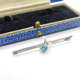 9ct White Gold, Topaz & Seed Pearl Floral Sweetheart Brooch Antique c1930 Deco